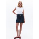 Beyaz Pamuklu Bot Yaka Tişört